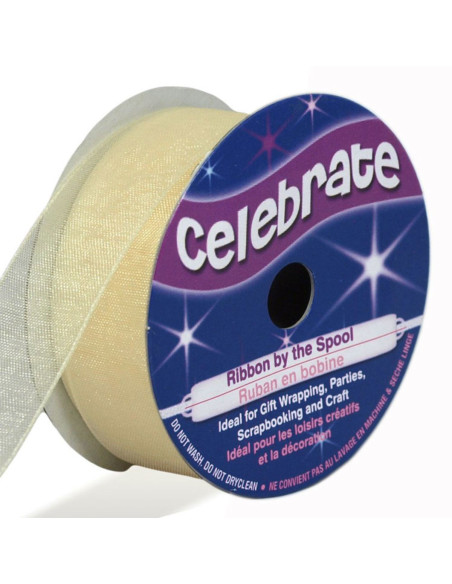 Fita de organza Celebrate marfim - 20 mm x 5 m