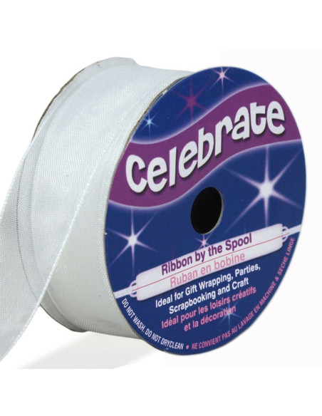 Fita de organza Celebrate branca - 20 mm x 5 m