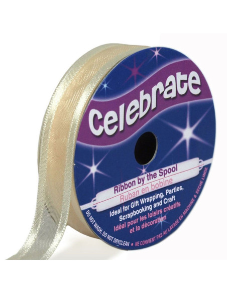 Fita de organza Celebrate creme - 12 mm x 5 m