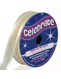 Fita de organza Celebrate marfim - 12 mm x 5 m
