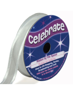 Fita de organza Celebrate branca - 12 mm x 5 m