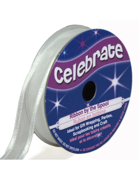 Fita de organza Celebrate branca - 12 mm x 5 m