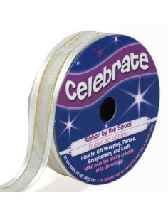 Fita de organza Celebrate branca - 12 mm x 5 m