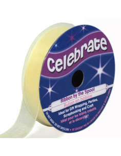 Fita de organza Celebrate creme - 12 mm x 6 m