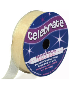 Fita de organza Celebrate marfim - 12 mm x 6 m