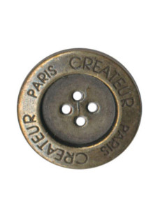 Botão de 4 furos - Criador de Paris - Bronze
