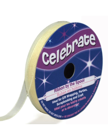 Fita de organza Celebrate creme - 6 mm x 8 m