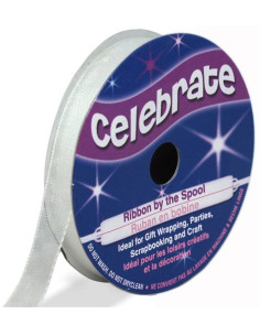 Fita de organza Celebrate branca - 6 mm x 8 m