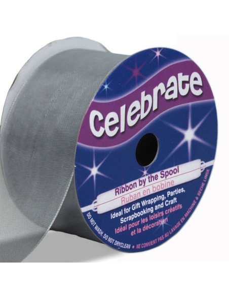 Fita de organza Celebrate prata - 32 mm x 5 m
