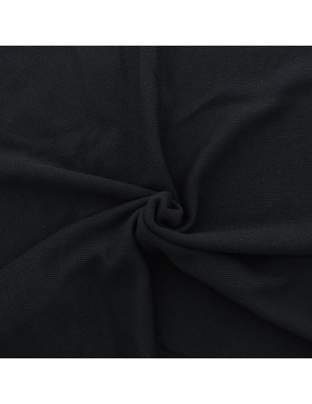 Tecido de malha tricotada jersey direito - Preto