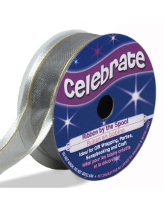 Fita de organza Celebrate prata - 20 mm x 4 m