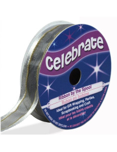 Fita de organza Celebrate prata - 15 mm x 5 m