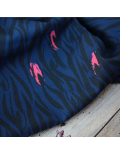 Tecido crepe de viscose Zebra azul - Églantine & Zoé