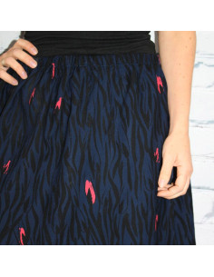 Tecido crepe de viscose Zebra azul - Églantine & Zoé 2