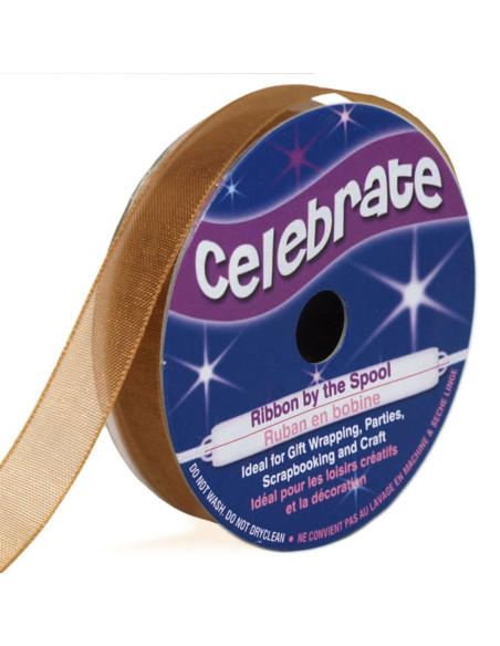 Fita de organza Celebrate ouro - 9 mm x 8 m