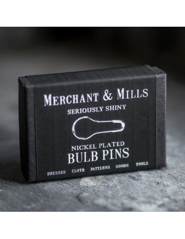Caixa de 100 alfinetes de segurança bulbo 21 mm prata Merchant & Mills