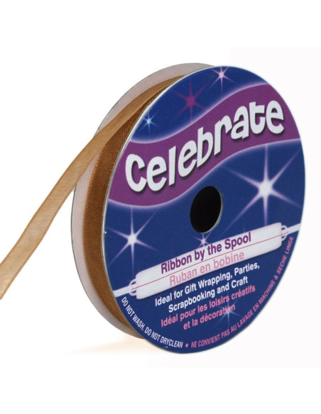 Fita de organza Celebrate ouro - 6 mm x 8 m