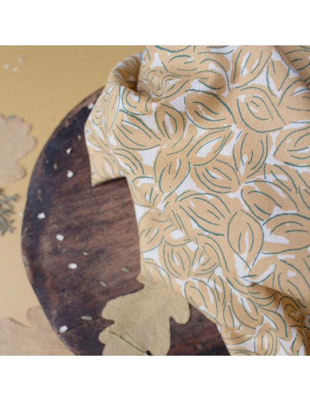 Tecido gaze de algodão Petal Mustard - Atelier Brunette