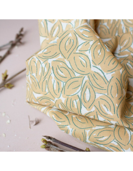 Tecido gaze de algodão Petal Mustard - Atelier Brunette
