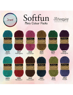 Conjunto de 12 mini novelos Scheepjes Soft Fun - Jewel 2