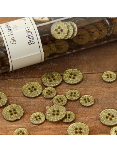 Conjunto de 8 botões Glitter 12 mm - Verde