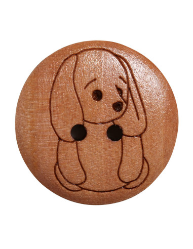 Conjunto de 8 botões de madeira 17 mm - Coelho