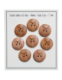 Conjunto de 8 botões de madeira 17 mm - Koala