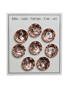 Conjunto de 8 botões de 2 furos Cocktail 18 mm - Rosa antigo