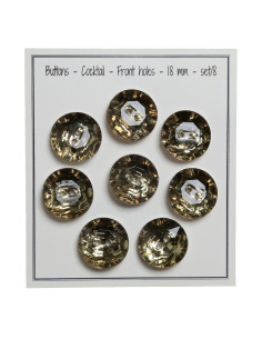 Conjunto de 8 botões de 2 furos Cocktail 18 mm - Verde