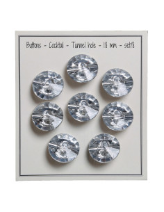 Conjunto de 8 botões de cauda Cocktail 18 mm - Prata