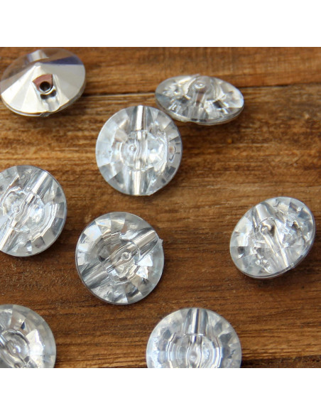 Conjunto de 8 botões de cauda Cocktail 18 mm - Prata