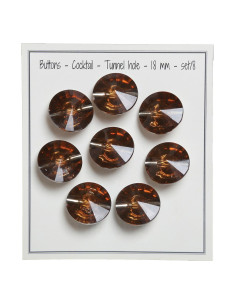 Conjunto de 8 botões com cauda Cocktail 18 mm - Bronze
