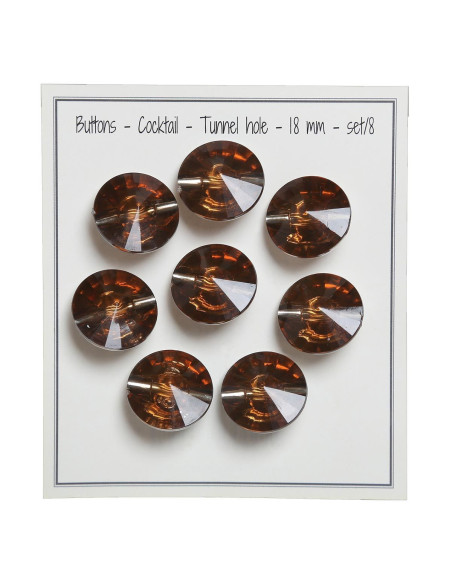 Conjunto de 8 botões com cauda Cocktail 18 mm - Bronze