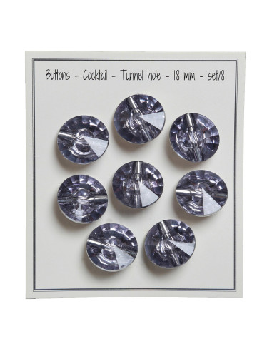 Conjunto de 8 botões de cauda Cocktail 18 mm - Cinza