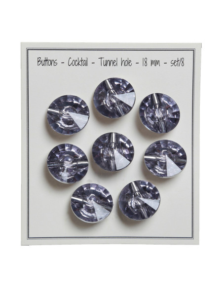Conjunto de 8 botões de cauda Cocktail 18 mm - Cinza
