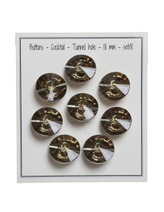 Conjunto de 8 botões com cauda Cocktail 18 mm - Verde