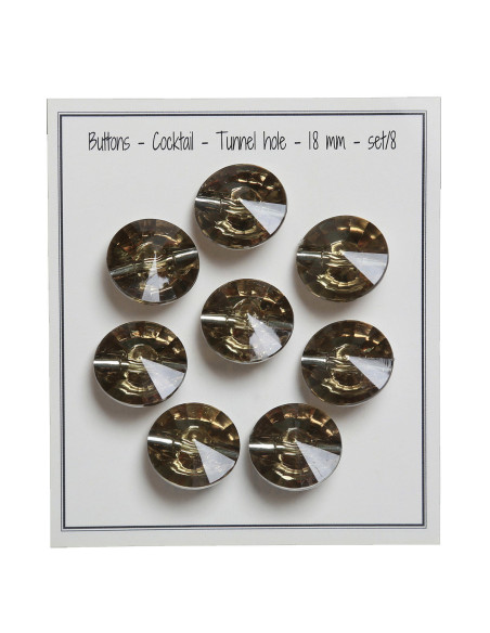 Conjunto de 8 botões com cauda Cocktail 18 mm - Verde