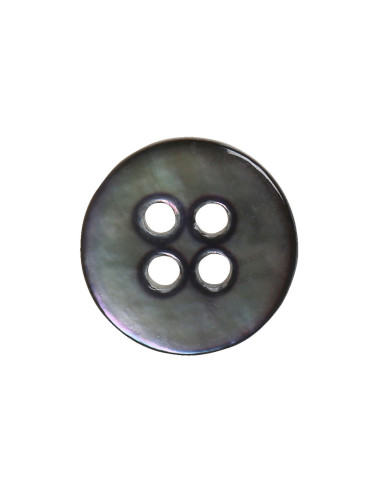 Conjunto de 8 botões de 4 furos de madrepérola 12 mm - Preto