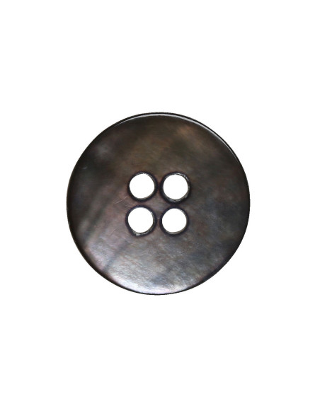 Conjunto de 8 botões de 4 furos de madrepérola 15 mm - Preto