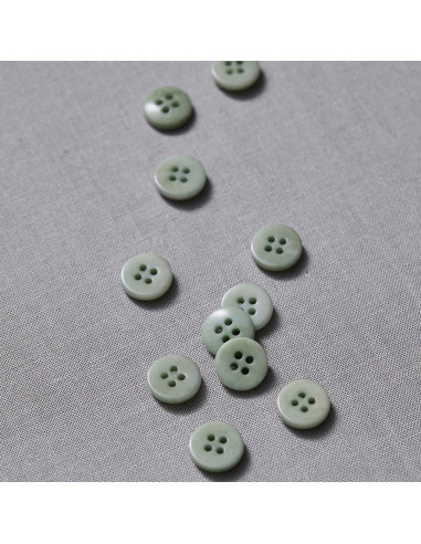 Botão de corozo plano - Verde menta