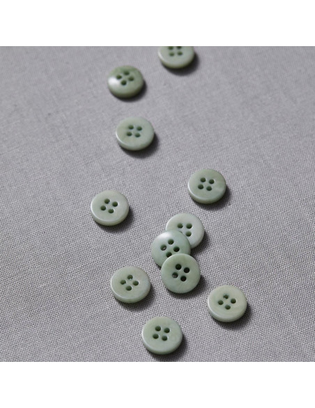 Botão de corozo plano - Verde menta