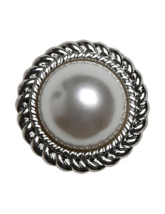 Conjunto de 4 botões Pérola 21 mm - Prata 2
