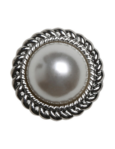 Conjunto de 4 botões Pérola 21 mm - Prata