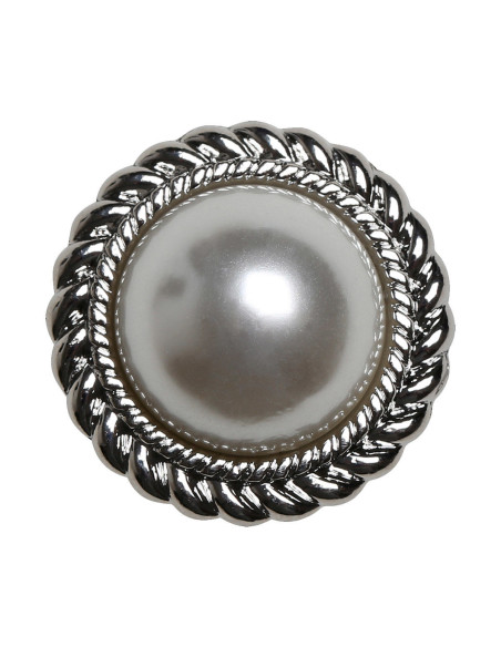 Conjunto de 4 botões Pérola 21 mm - Prata