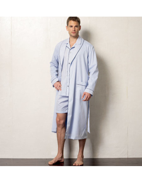 Molde de robe de chambre, cinto, top, short e calças - Vogue 8964