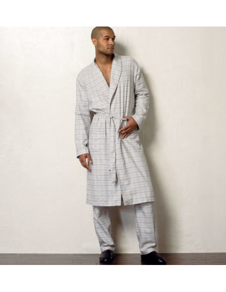 Molde de robe de chambre, cinto, top, short e calças - Vogue 8964