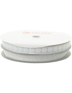 Pastilhas VELCRO® Brand brancas - Rolo de 25 m - Ø 19 mm