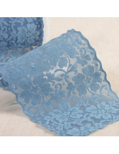 Renda elástica flores - Azul lavanda