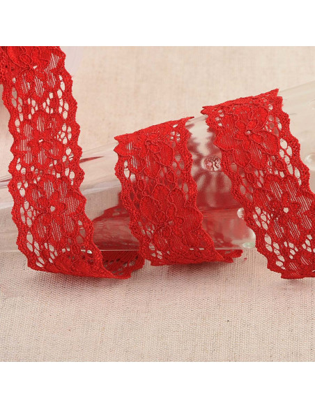 Renda elástica Hellébore - Vermelho