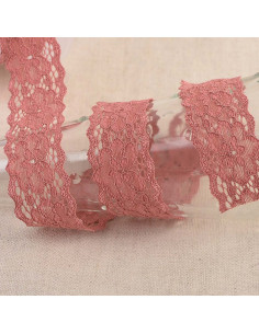 Renda elástica Hellébore - Rosa antigo